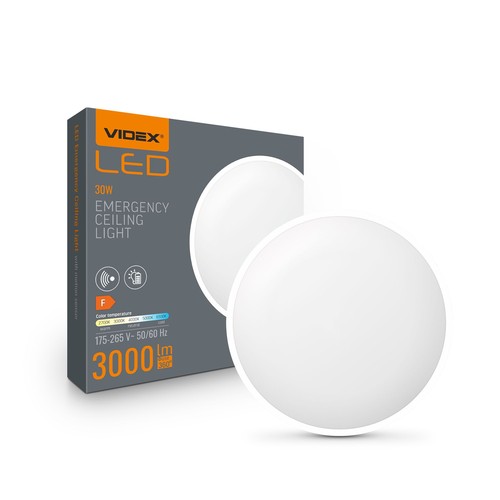 LED nødbelysning - til loft med bevægelsessensor, 230V, 3000 lm, max 30 W