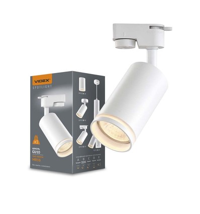 Skot armatur GU10 - spotskinne, hvid, 230V, max 30W
