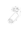 Skot armatur GU10 - spotskinne, hvid, 230V, max 30W