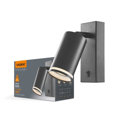 Kent spotlampe GU10 - væggemonteret, sort, 230V, max 30W