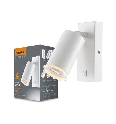 GU10 Vægmonteret spot - Hvid, aluminium, IP20 indendørs, uden lyskilde