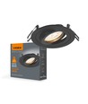 GU10 indbygningsspot, kvadratisk - Sort, aluminium, IP20, Hul: Ø7,5 cm, Mål: 92 x 92 mm, uden lyskilde