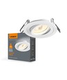 GU10 indbygningsspot - Rund, hvid, IP20, Hul: Ø7,5 cm, Mål: Ø9,2 cm, uden lyskilde