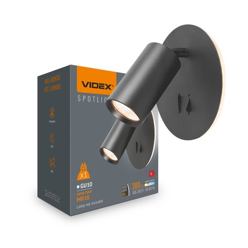 Vægbeslagspotlampe - spænding: 230V, lysstyrke: 380, forbrug: 5W (back light) + max 30