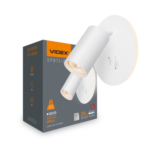 Vægbeslagspotlampe - spænding: 230V, lysstyrke: 380, forbrug: 5W (Back Light) + max 30