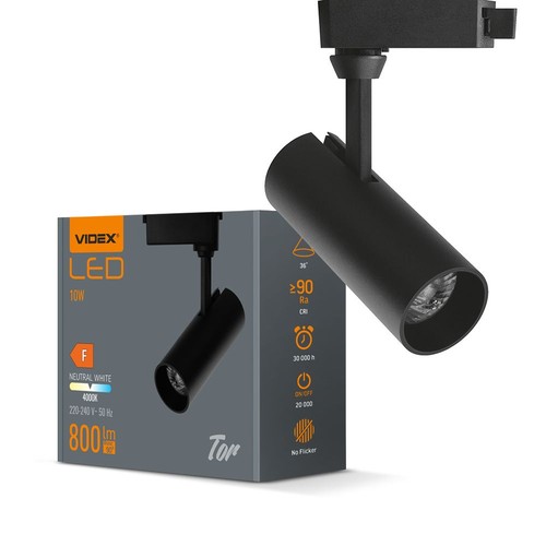 Tor spotlight 10W - sort, 230V, lysstyrke 800, forbrug 10