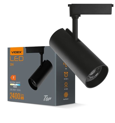 Tor skinnespot 30W - LED, sort, 230V, 2400lm