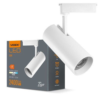 30W 1-faset RA90 Tor skinnespot - Hvid, 1F2W