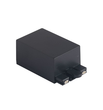 Tilslutningsboks til magnetisk skinne, sort - Passer til 24x6mm overfladeskinne