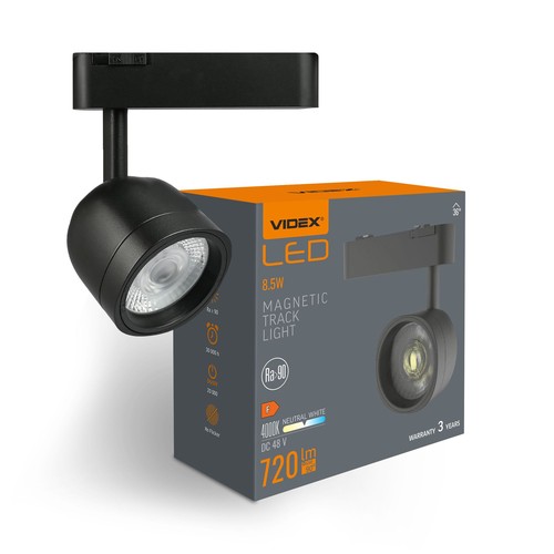 LED-lys - til magnetisk slankt skinnesystem, sort, lysstyrke 720, forbrug 8.5W