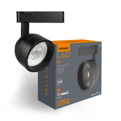 LED-lys - til magnetisk slankt skinne-system, sort, lysstyrke 1700, forbrug 18