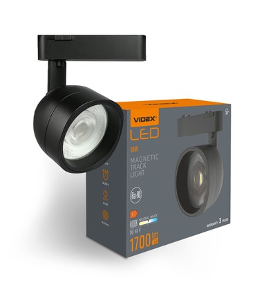 LED-lys - til magnetisk slankt skinne-system, sort, lysstyrke 1700, forbrug 18