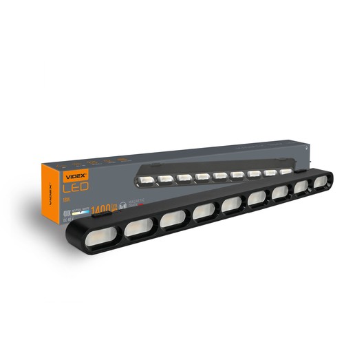 Led-lys - til magnetisk slank skinne system, sort, lysstyrke 1400, forbrug 18