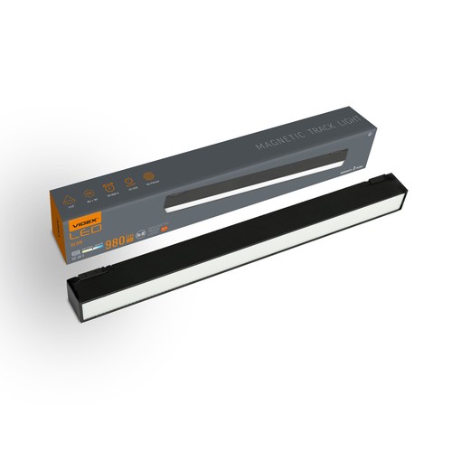 LED-lys - Magnetisk slank skinnesystem, sort, lysstyrke 980 lm, forbrug 10.5W