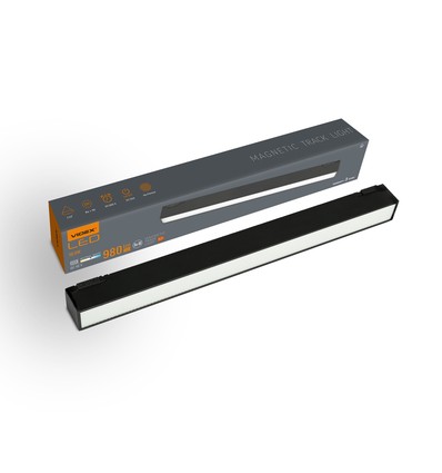 LED-lys - Magnetisk slank skinnesystem, sort, lysstyrke 980 lm, forbrug 10.5W