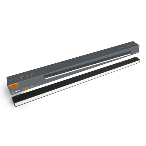 LED-lys - til magnetisk slankt skinne-system, sort, lysstyrke: 1950, forbrug: 21