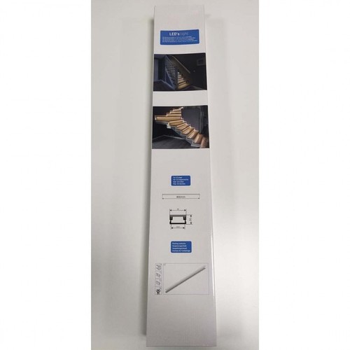 Aluprofil til LED komplet trappesæt - Maks. 15 trin, inkl. cover, monteringsklips og endestykker
