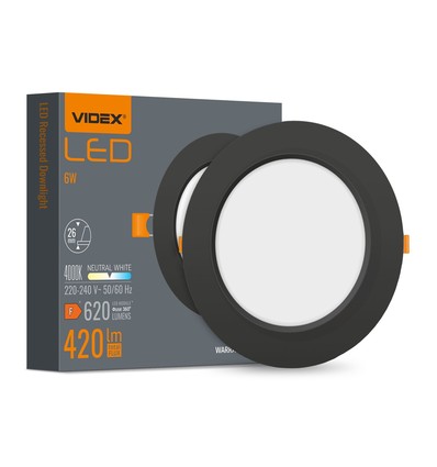6W Ø11,8cm LED indbygningspanel - 620lm, 4000K, hvid kant, flicker free