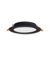 Led indbygningsspot 6W - Rund, sort, neutral hvid, 230V, 620lm, forbrug 6W