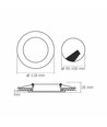 Led indbygningsspot 6W - Rund, sort, neutral hvid, 230V, 620lm, forbrug 6W