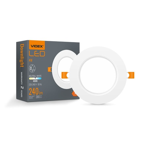 LED downlight 4W - Rundt, neutral hvid