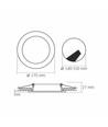 12W LED indbygningspanel - 1350lm, 4000K, 120 grader, rammeløst design, justerbar montering