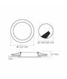 18W rammeløst LED indbygningspanel - 2100lm, 4000K, 22,2 x 22,2 cm, integreret driver, hvid kant