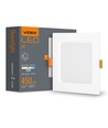 6W kvadratisk LED indbygningspanel - 450lm, 4000K, hvid kant, Hul: Ø9,5-10 cm, Mål: 12x12 cm