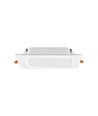 6W kvadratisk LED indbygningspanel - 450lm, 4000K, hvid kant, Hul: Ø9,5-10 cm, Mål: 12x12 cm