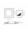 6W kvadratisk LED indbygningspanel - 450lm, 4000K, hvid kant, Hul: Ø9,5-10 cm, Mål: 12x12 cm