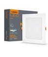 12W Firkantet LED indbygningspanel - 4000K, Hul: 14,5 x 14,5 cm, Mål: 17,5 x 17,5 cm, hvid kant