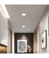 12W Firkantet LED indbygningspanel - 4000K, Hul: 14,5 x 14,5 cm, Mål: 17,5 x 17,5 cm, hvid kant