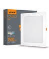 Led downlight 18W - firkantet, neutral hvid, 230V, 2200lm, forbrug 18W