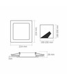 18W Firkantet rammeløst LED panel - 122lm/W, 4000K, 224x224mm, hvid kant, flicker free
