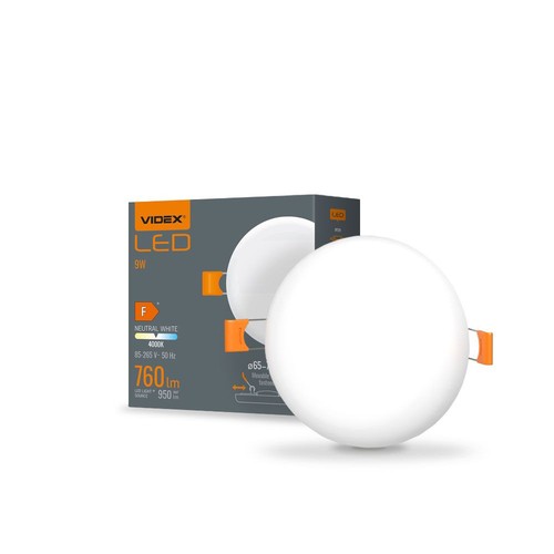 Led indbygningsspot 9W - rund, neutral hvid, 230V, 950lm