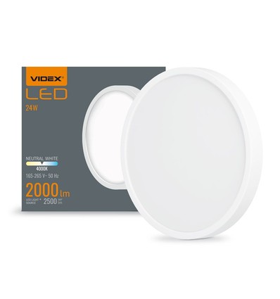 Led loftlampe 24W - Rundt, neutral hvid