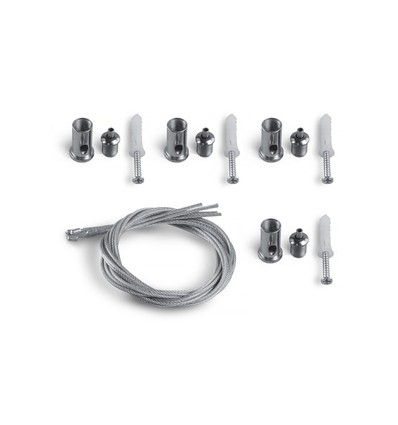 Ophængssæt til LED panel - 60 cm wire, sølv stål, komplet sæt