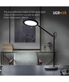 Tf15b bordlampe 20W - LED, dæmpbar, neutral hvid, sort, 230V, 1450lm, forbrug 20W