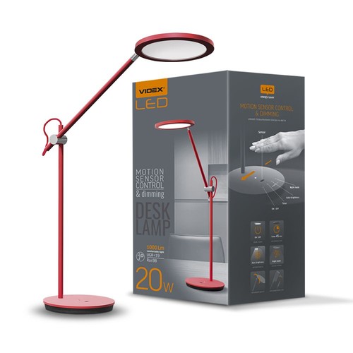 Tf15r bordlampe 20W - LED, dæmpbar, neutral hvid, rød, 230V, lysstyrke 1450, forbrug 20