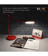 20W LED skrivebordslampe, RA98 dæmpbar - Rød, 4100K, touch sensor, flicker free