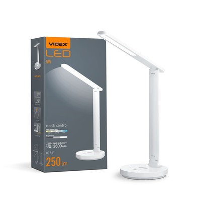 LED genopladelig bordlampe - hvid, forbrug: 5