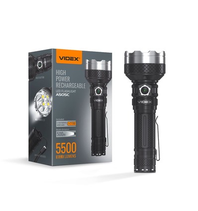 LED bærbar lommelygte - 5000K, lysstyrke 5500lm, forbrug 20W
