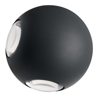 Restsalg: LED-POL 9W LED grå væglampe - Rund, IP54 udendørs, 230V, inkl. lyskilde - Dæmpbar : Ikke dæmpbar, Kulør : Neutral