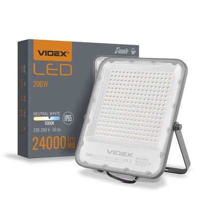 200W LED projektør - 150lm/W, 30.000lm, IP65, 5000K, grå kabinet