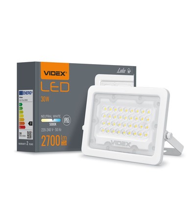 30W LED projektør med sensor - 2700lm, IP65, 5000K, PIR sensor, udendørs arbejdslampe