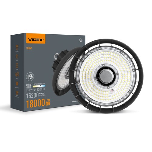 HB01 High Bay 100W - 5000K, 220V, sort, spænding: 230V, lysstyrke: 16200, forbrug: 100
