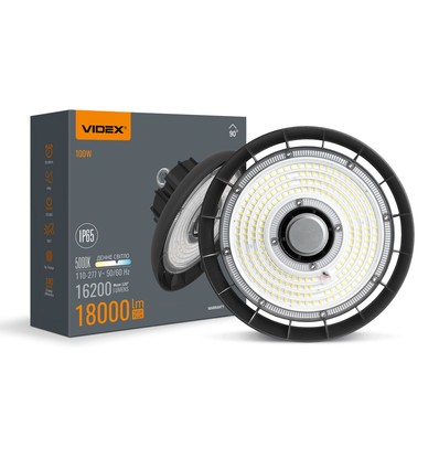 HB01 High Bay 100W - 5000K, 220V, sort, spænding: 230V, lysstyrke: 16200, forbrug: 100