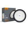 100W LED high bay, 120lm/W - 90 grader, IP65, 5000K, sort, inkl. kædeophæng
