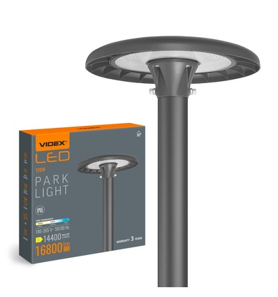 120W LED gadebelysning / parklampe - 140lm/W, IP65, Justerbar watt og CCT