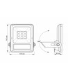 Gelio projektør 20W - LED, solcelle, flood, sensor, neutral hvid, lysstyrke: 600